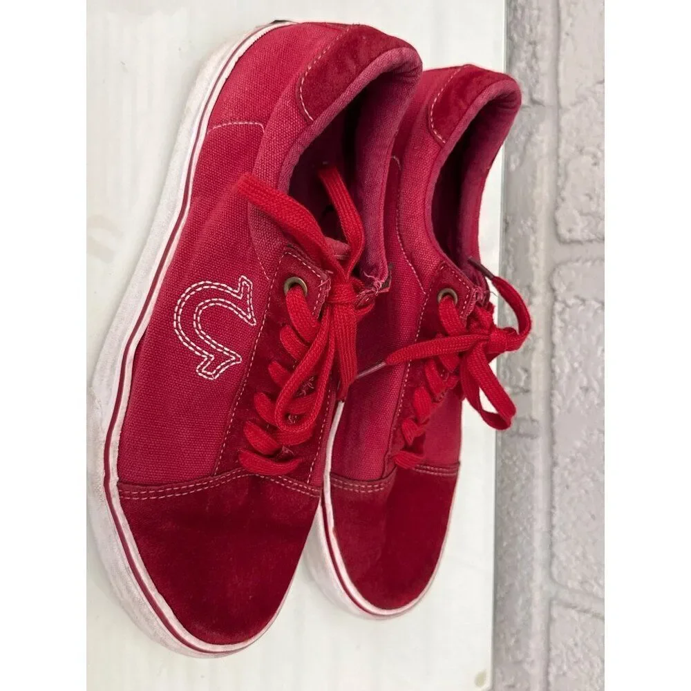 True Religion Bellamy Men Canvas Suede Lace Up Lifestyle Sneakers Size 10